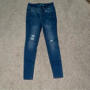 Wax Jeans Butt, I Love You Women’s Mid Rise Mid Wash Skinny Jeans